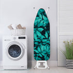 Turquoise Leaf Print Ironing Board Cover