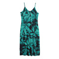 Turquoise Leaf Print Jersey Midi Cami Dress