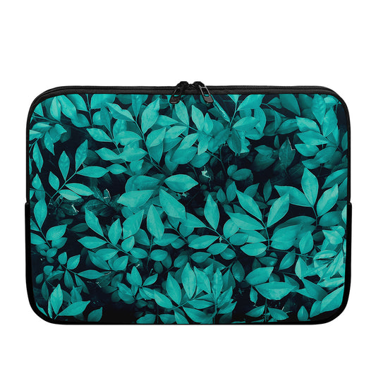 Turquoise Leaf Print Laptop Sleeve