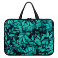 Turquoise Leaf Print Laptop Sleeve With Handle