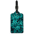 Turquoise Leaf Print Luggage Tag