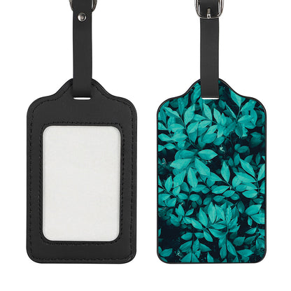Turquoise Leaf Print Luggage Tag