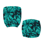 Turquoise Leaf Print Office Chair Cover