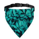 Turquoise Leaf Print Over The Collar Dog Bandana