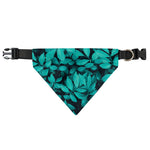 Turquoise Leaf Print Over The Collar Dog Bandana