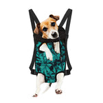 Turquoise Leaf Print Pet Carrier Backpack