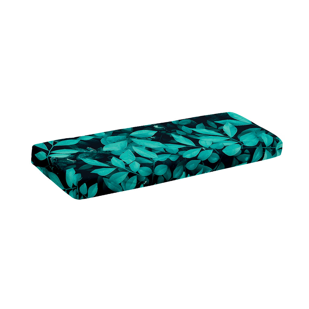 Turquoise Leaf Print Piano Keyboard Cover