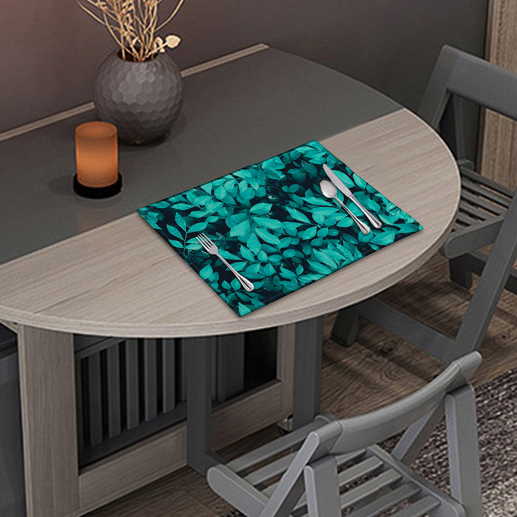 Turquoise Leaf Print Placemat
