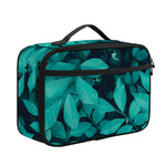 Turquoise Leaf Print Portable Lunch Bag