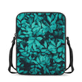 Turquoise Leaf Print Rectangular Crossbody Bag