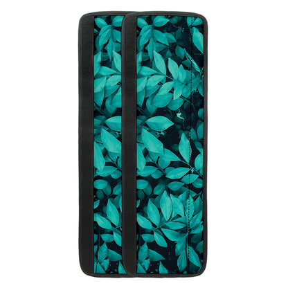 Turquoise Leaf Print Refrigerator Handle Covers