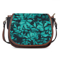 Turquoise Leaf Print Saddle Bag