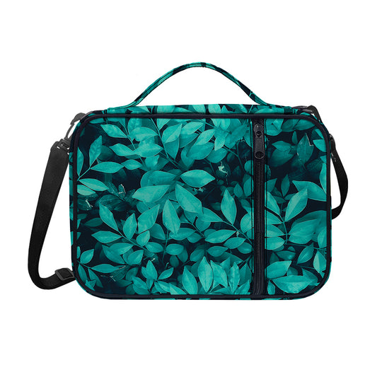 Turquoise Leaf Print Shoulder Strap Bible Bag