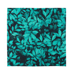 Turquoise Leaf Print Silk Bandana