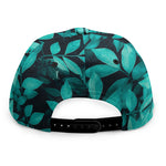Turquoise Leaf Print Snapback Cap