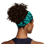 Turquoise Leaf Print Sports Headband