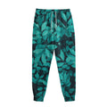 Turquoise Leaf Print Sweatpants