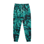 Turquoise Leaf Print Sweatpants