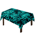 Turquoise Leaf Print Tablecloth