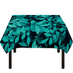 Turquoise Leaf Print Tablecloth