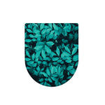 Turquoise Leaf Print Toilet Lid Cover