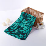Turquoise Leaf Print Towel