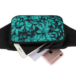Turquoise Leaf Print Waist Bag