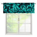Turquoise Leaf Print Window Valance