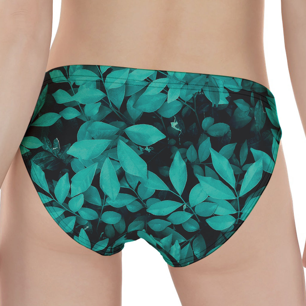 Turquoise Leaf Print Women's Panties