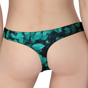 Turquoise Leaf Print Women's Thong