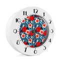 Turquoise Leaves Hibiscus Pattern Print Alarm Clock