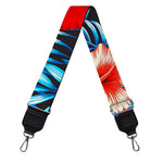Turquoise Leaves Hibiscus Pattern Print Bag Strap