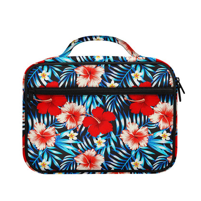Turquoise Leaves Hibiscus Pattern Print Briefcase Bible Bag