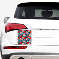 Turquoise Leaves Hibiscus Pattern Print Car Sticker