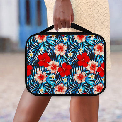 Turquoise Leaves Hibiscus Pattern Print Classic Bible Case