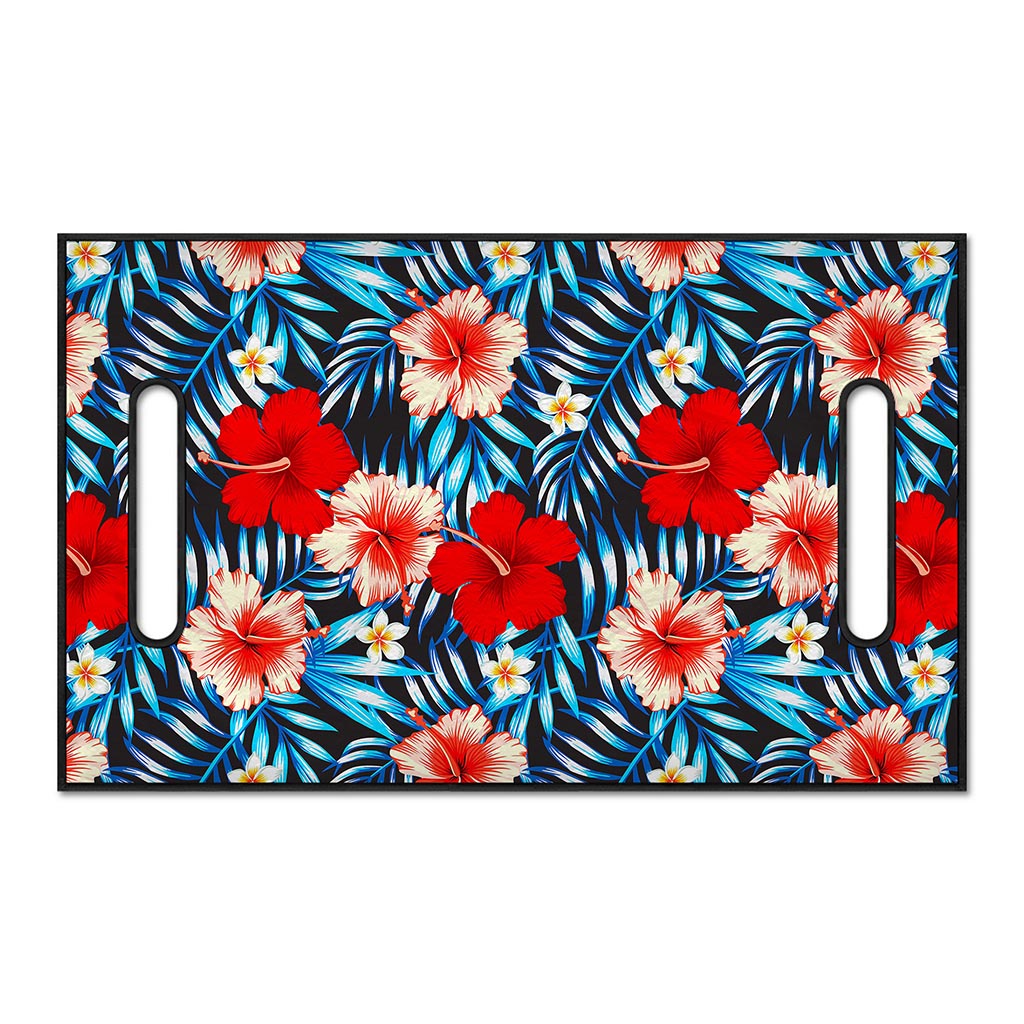 Turquoise Leaves Hibiscus Pattern Print Golf Cart Seat Cover