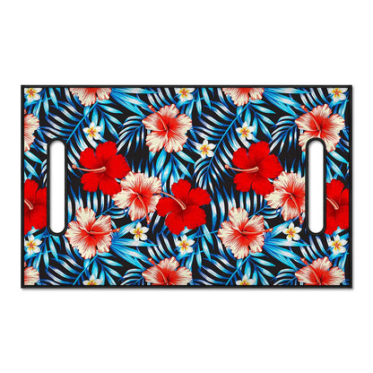 Turquoise Leaves Hibiscus Pattern Print Golf Cart Seat Cover