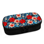 Turquoise Leaves Hibiscus Pattern Print Insulin Cooler Travel Case