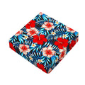 Turquoise Leaves Hibiscus Pattern Print Outdoor Seat Cushion Cover