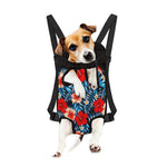 Turquoise Leaves Hibiscus Pattern Print Pet Carrier Backpack