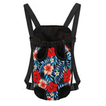 Turquoise Leaves Hibiscus Pattern Print Pet Carrier Backpack
