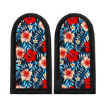 Turquoise Leaves Hibiscus Pattern Print Skillet Handle Cover