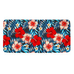 Turquoise Leaves Hibiscus Pattern Print Towel