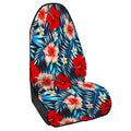 Turquoise Leaves Hibiscus Pattern Print Waterproof Car Seat Cover
