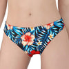 Turquoise Leaves Hibiscus Pattern Print Women's Panties