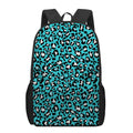 Turquoise Leopard Print 17 Inch Backpack