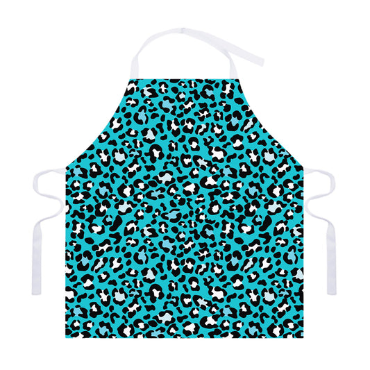 Turquoise Leopard Print Adjustable Apron