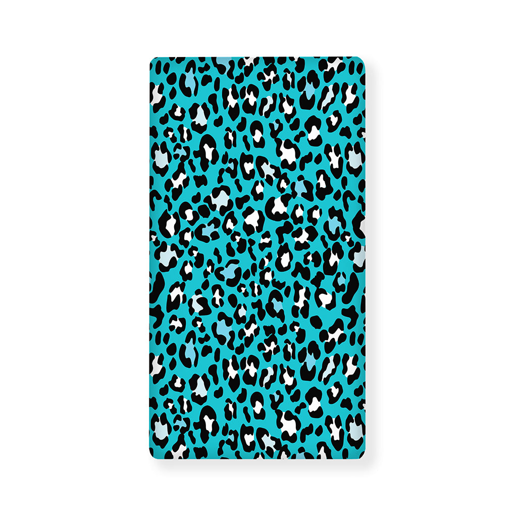 Turquoise Leopard Print Baby Crib Sheet