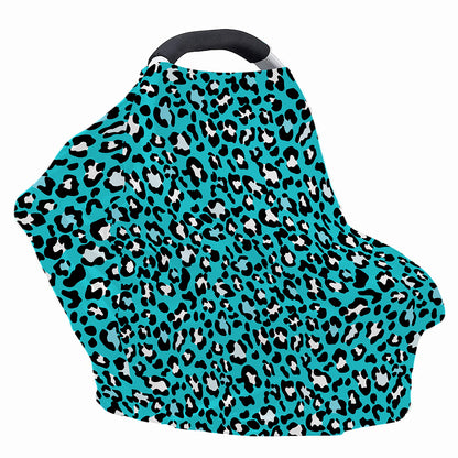 Turquoise Leopard Print Baby Seat Cover