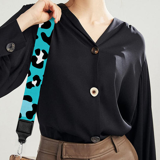 Turquoise Leopard Print Bag Strap
